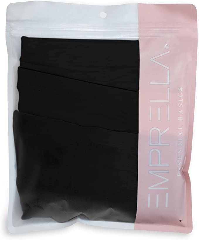Emprella Slip Shorts 3-Pack Black Bike Shorts Cotton Spandex Stretch Boyshorts For Yoga,Black,Medium - Image 5